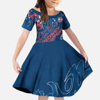 Personalized Sydney Roosters Rugby Kid Short Sleeve Dress Urban Street Graffiti Style - Distressed Splatter Elements
