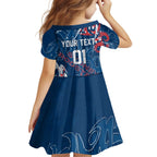 Personalized Sydney Roosters Rugby Kid Short Sleeve Dress Urban Street Graffiti Style - Distressed Splatter Elements