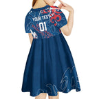 Personalized Sydney Roosters Rugby Kid Short Sleeve Dress Urban Street Graffiti Style - Distressed Splatter Elements