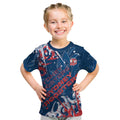 Personalized Sydney Roosters Rugby Kid T Shirt Urban Street Graffiti Style - Distressed Splatter Elements