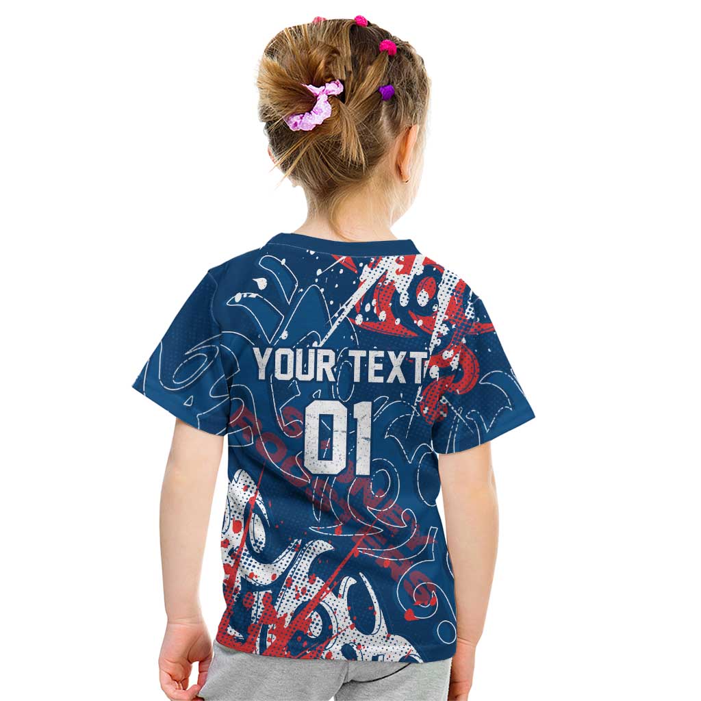 Personalized Sydney Roosters Rugby Kid T Shirt Urban Street Graffiti Style - Distressed Splatter Elements
