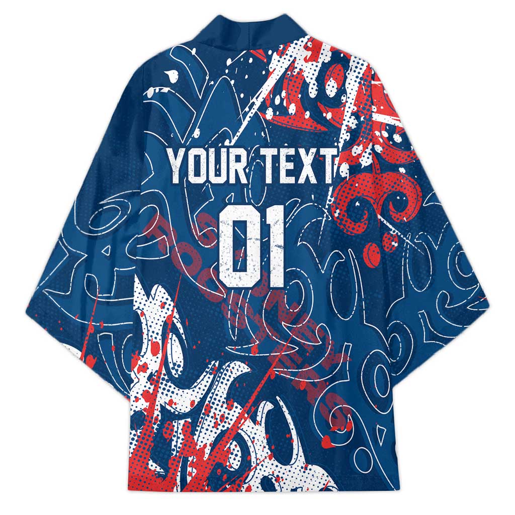 Personalized Sydney Roosters Rugby Kimono Urban Street Graffiti Style - Distressed Splatter Elements