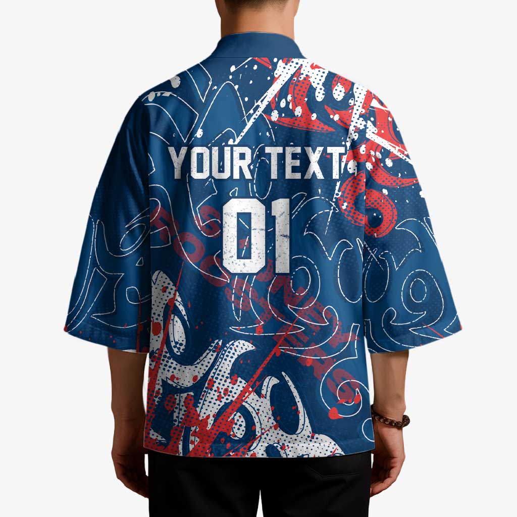 Personalized Sydney Roosters Rugby Kimono Urban Street Graffiti Style - Distressed Splatter Elements