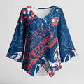 Personalized Sydney Roosters Rugby Kimono Sleeve Blouse Urban Street Graffiti Style - Distressed Splatter Elements