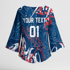 Personalized Sydney Roosters Rugby Kimono Sleeve Blouse Urban Street Graffiti Style - Distressed Splatter Elements