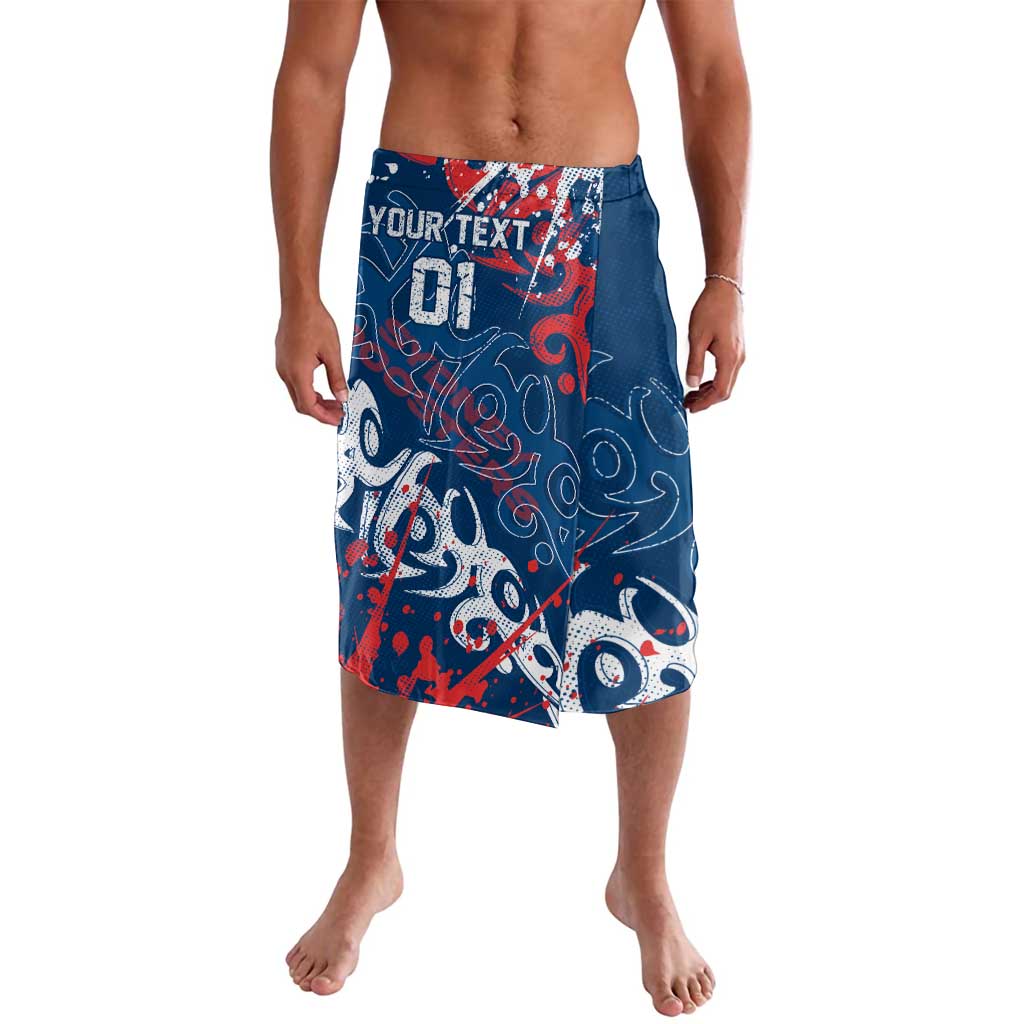 Personalized Sydney Roosters Rugby Lavalava Urban Street Graffiti Style - Distressed Splatter Elements