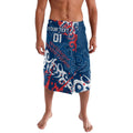 Personalized Sydney Roosters Rugby Lavalava Urban Street Graffiti Style - Distressed Splatter Elements