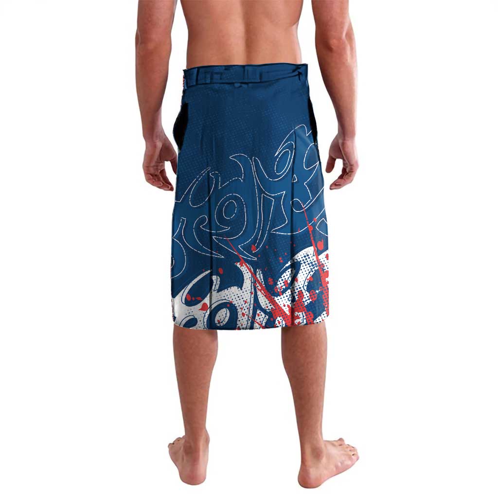 Personalized Sydney Roosters Rugby Lavalava Urban Street Graffiti Style - Distressed Splatter Elements