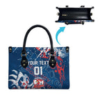 Personalized Sydney Roosters Rugby Leather Bag Urban Street Graffiti Style - Distressed Splatter Elements