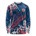 Personalized Sydney Roosters Rugby Long Sleeve Shirt Urban Street Graffiti Style - Distressed Splatter Elements
