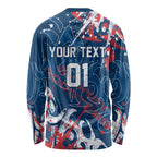 Personalized Sydney Roosters Rugby Long Sleeve Shirt Urban Street Graffiti Style - Distressed Splatter Elements