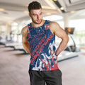 Personalized Sydney Roosters Rugby Men Tank Top Urban Street Graffiti Style - Distressed Splatter Elements
