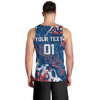 Personalized Sydney Roosters Rugby Men Tank Top Urban Street Graffiti Style - Distressed Splatter Elements