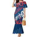 Personalized Sydney Roosters Rugby Mermaid Dress Urban Street Graffiti Style - Distressed Splatter Elements