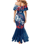 Personalized Sydney Roosters Rugby Mermaid Dress Urban Street Graffiti Style - Distressed Splatter Elements