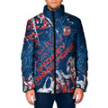 Personalized Sydney Roosters Rugby Padded Jacket Urban Street Graffiti Style - Distressed Splatter Elements