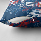 Personalized Sydney Roosters Rugby Pillow Cover Urban Street Graffiti Style - Distressed Splatter Elements