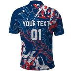 Personalized Sydney Roosters Rugby Polo Shirt Urban Street Graffiti Style - Distressed Splatter Elements