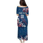 Personalized Sydney Roosters Rugby Puletasi Urban Street Graffiti Style - Distressed Splatter Elements