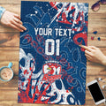 Personalized Sydney Roosters Rugby Puzzle Urban Street Graffiti Style - Distressed Splatter Elements