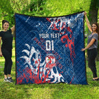 Personalized Sydney Roosters Rugby Quilt Urban Street Graffiti Style - Distressed Splatter Elements