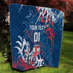 Personalized Sydney Roosters Rugby Quilt Urban Street Graffiti Style - Distressed Splatter Elements