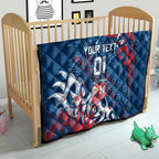 Personalized Sydney Roosters Rugby Quilt Urban Street Graffiti Style - Distressed Splatter Elements