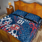 Personalized Sydney Roosters Rugby Quilt Bed Set Urban Street Graffiti Style - Distressed Splatter Elements