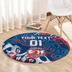 Personalized Sydney Roosters Rugby Round Carpet Urban Street Graffiti Style - Distressed Splatter Elements