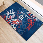 Personalized Sydney Roosters Rugby Rubber Doormat Urban Street Graffiti Style - Distressed Splatter Elements