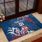 Personalized Sydney Roosters Rugby Rubber Doormat Urban Street Graffiti Style - Distressed Splatter Elements