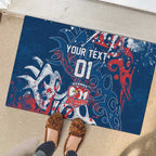 Personalized Sydney Roosters Rugby Rubber Doormat Urban Street Graffiti Style - Distressed Splatter Elements