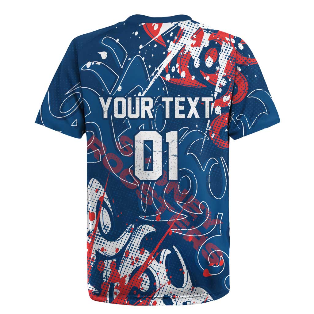 Personalized Sydney Roosters Rugby Rugby Jersey Urban Street Graffiti Style - Distressed Splatter Elements