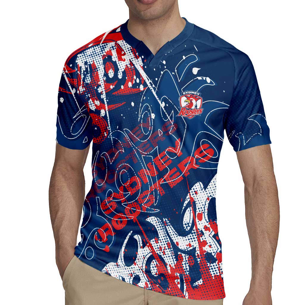 Personalized Sydney Roosters Rugby Rugby Jersey Urban Street Graffiti Style - Distressed Splatter Elements