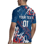 Personalized Sydney Roosters Rugby Rugby Jersey Urban Street Graffiti Style - Distressed Splatter Elements