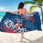 Personalized Sydney Roosters Rugby Sarong Urban Street Graffiti Style - Distressed Splatter Elements