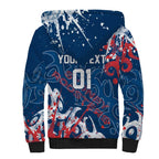 Personalized Sydney Roosters Rugby Sherpa Hoodie Urban Street Graffiti Style - Distressed Splatter Elements