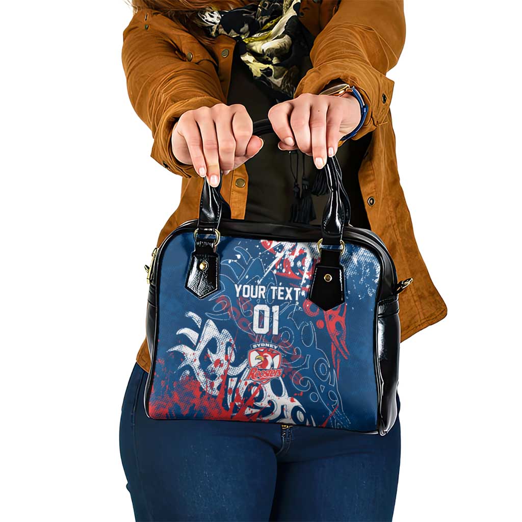 Personalized Sydney Roosters Rugby Shoulder Handbag Urban Street Graffiti Style - Distressed Splatter Elements