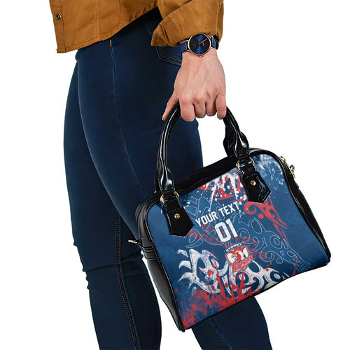 Personalized Sydney Roosters Rugby Shoulder Handbag Urban Street Graffiti Style - Distressed Splatter Elements