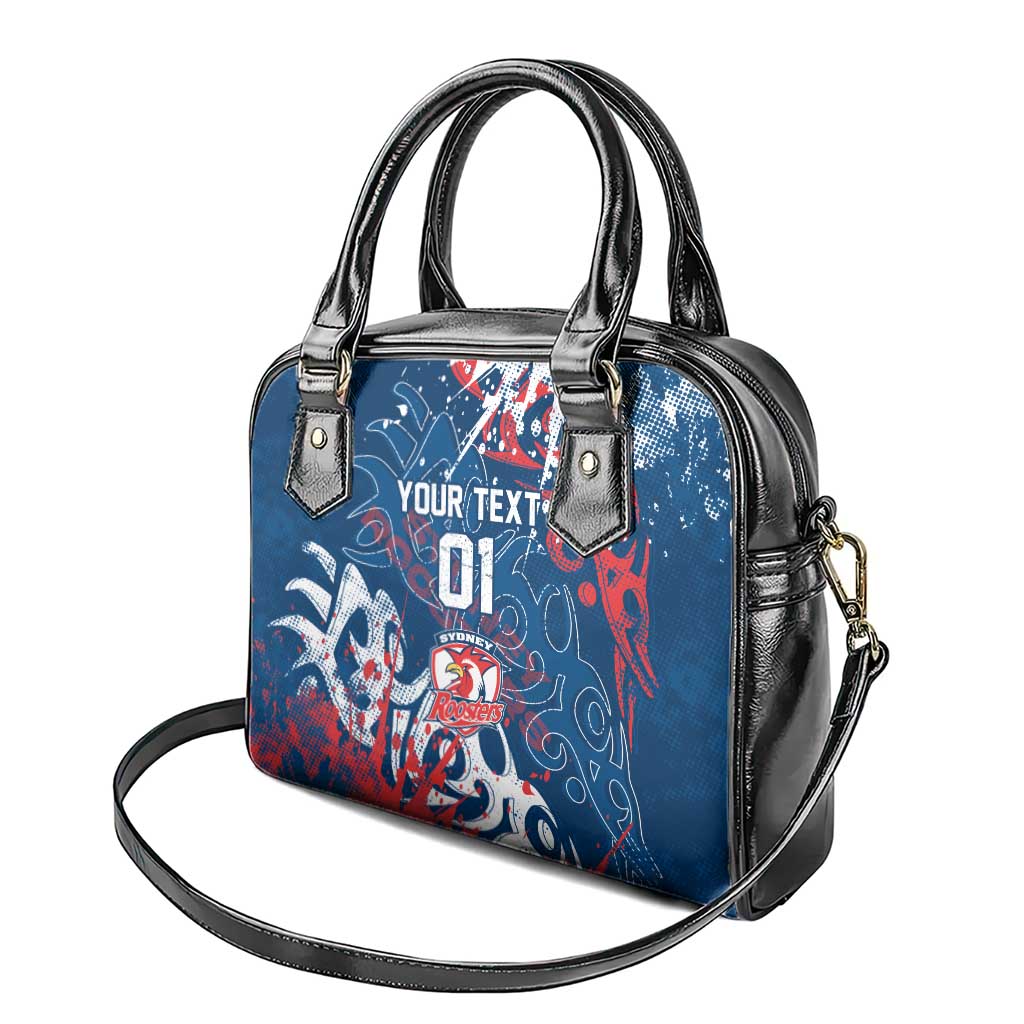 Personalized Sydney Roosters Rugby Shoulder Handbag Urban Street Graffiti Style - Distressed Splatter Elements