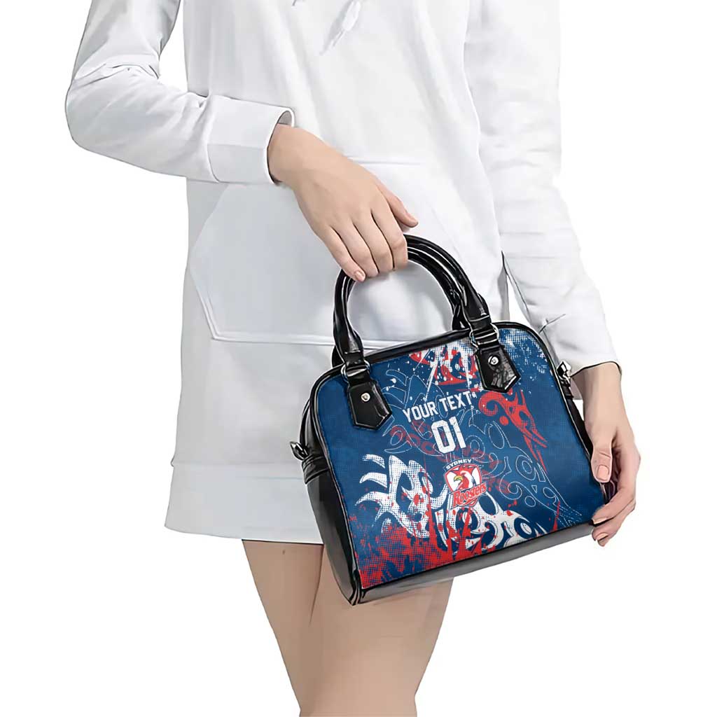 Personalized Sydney Roosters Rugby Shoulder Handbag Urban Street Graffiti Style - Distressed Splatter Elements
