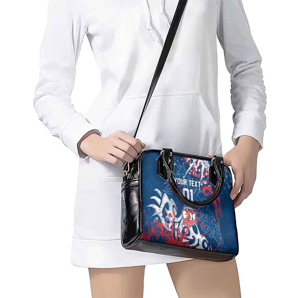 Personalized Sydney Roosters Rugby Shoulder Handbag Urban Street Graffiti Style - Distressed Splatter Elements