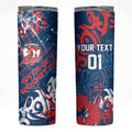 Personalized Sydney Roosters Rugby Skinny Tumbler Urban Street Graffiti Style - Distressed Splatter Elements