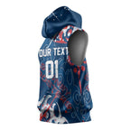 Personalized Sydney Roosters Rugby Sleeveless Hoodie Urban Street Graffiti Style - Distressed Splatter Elements