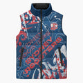 Personalized Sydney Roosters Rugby Sleeveless Puffer Jacket Urban Street Graffiti Style - Distressed Splatter Elements