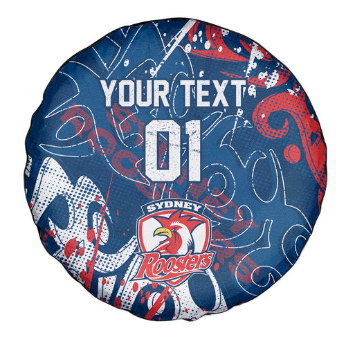 Personalized Sydney Roosters Rugby Spare Tire Cover Urban Street Graffiti Style - Distressed Splatter Elements