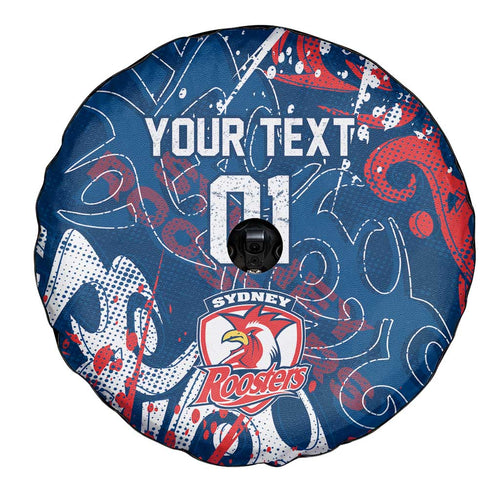 Personalized Sydney Roosters Rugby Spare Tire Cover Urban Street Graffiti Style - Distressed Splatter Elements