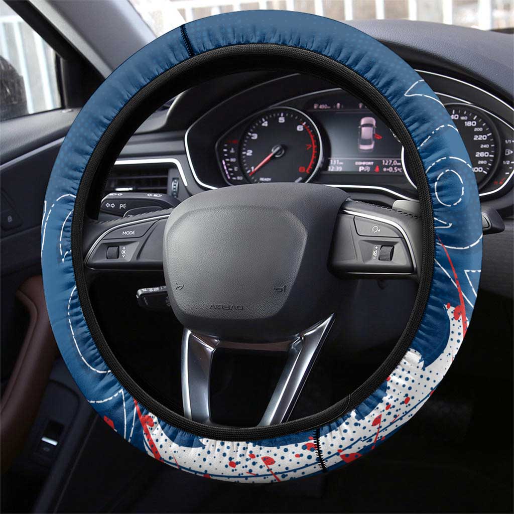 Sydney Roosters Rugby Steering Wheel Cover Urban Street Graffiti Style - Distressed Splatter Elements