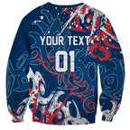 Personalized Sydney Roosters Rugby Sweatshirt Urban Street Graffiti Style - Distressed Splatter Elements