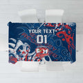 Personalized Sydney Roosters Rugby Tablecloth Urban Street Graffiti Style - Distressed Splatter Elements